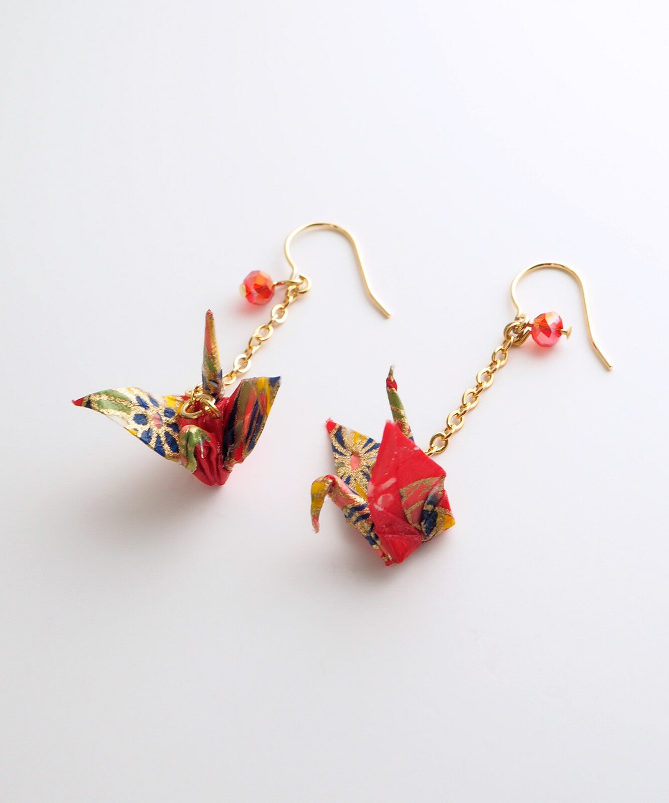 Origami Crane Pierced Earrings