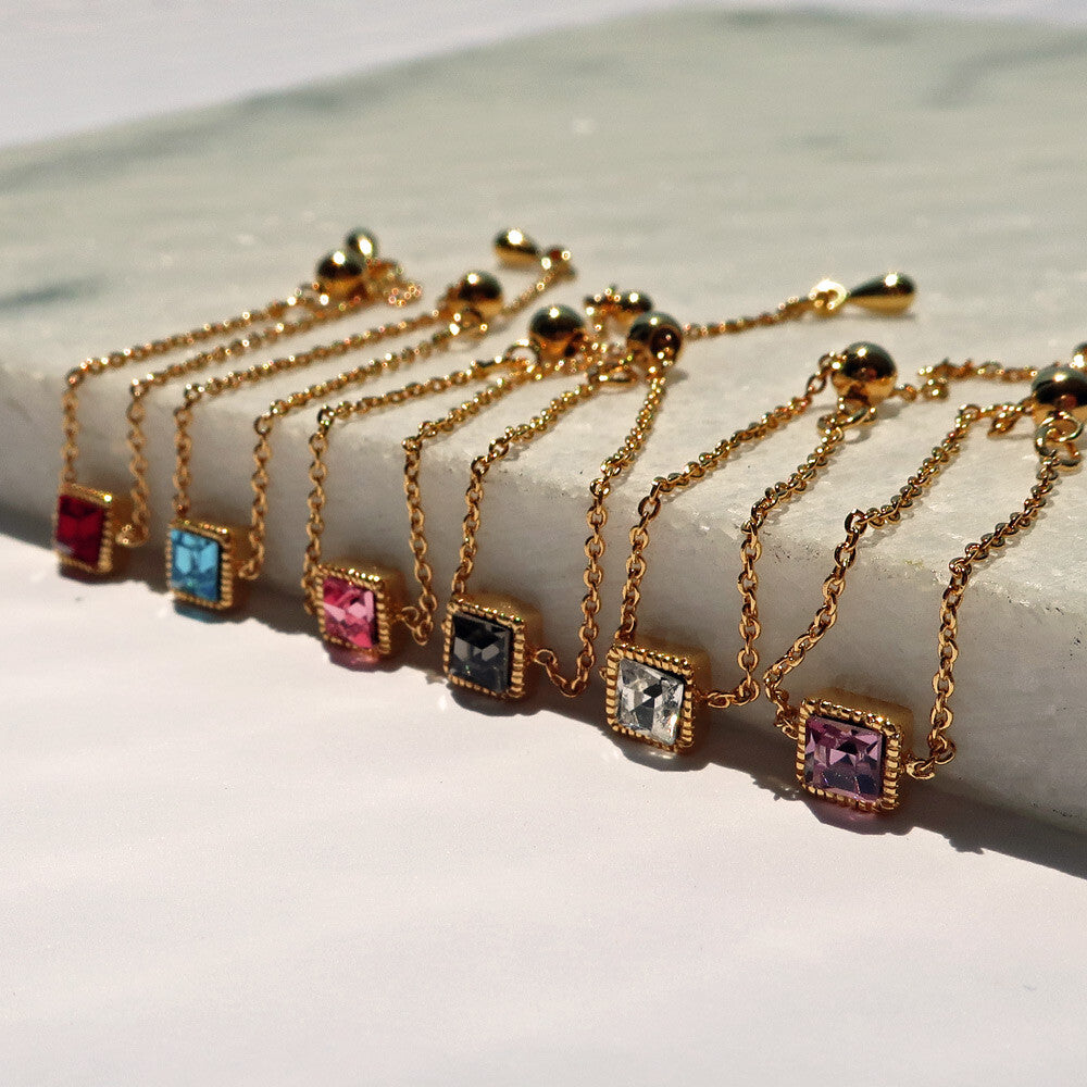 Bijoux stone gold chain ring