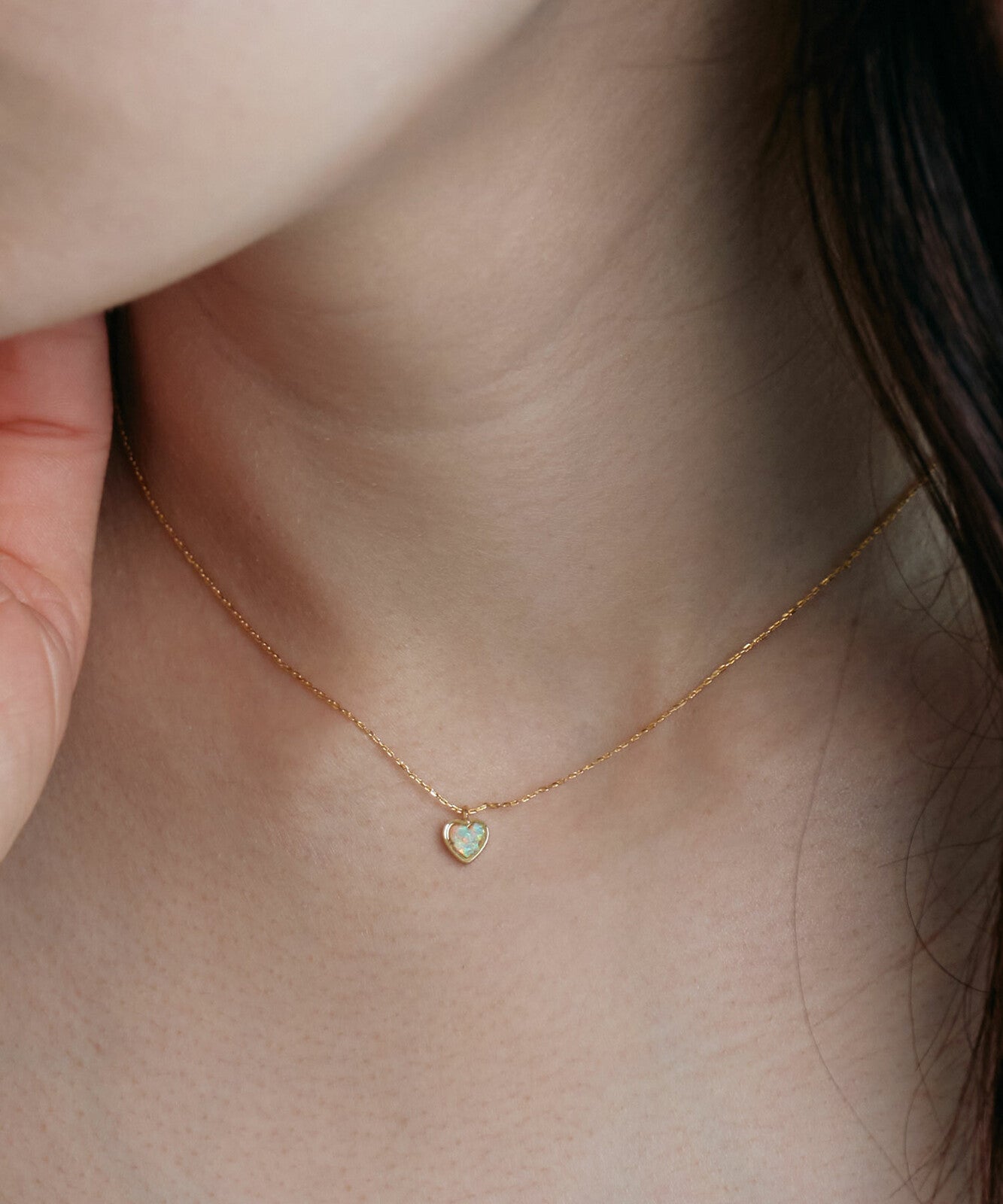 Natural Heart Stone Necklace