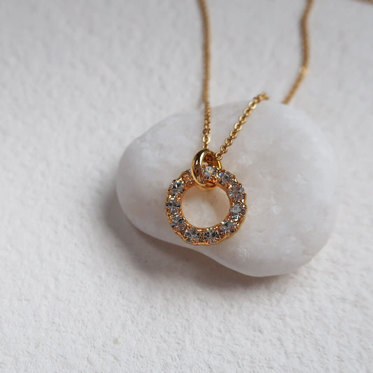 Rhinestone Gold Chain Necklace
