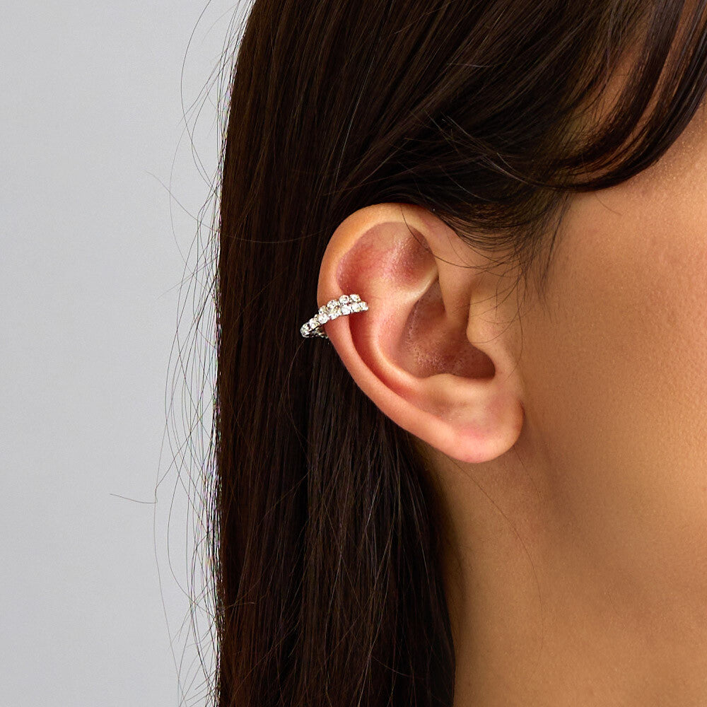 Glamorous double hoop ear cuff