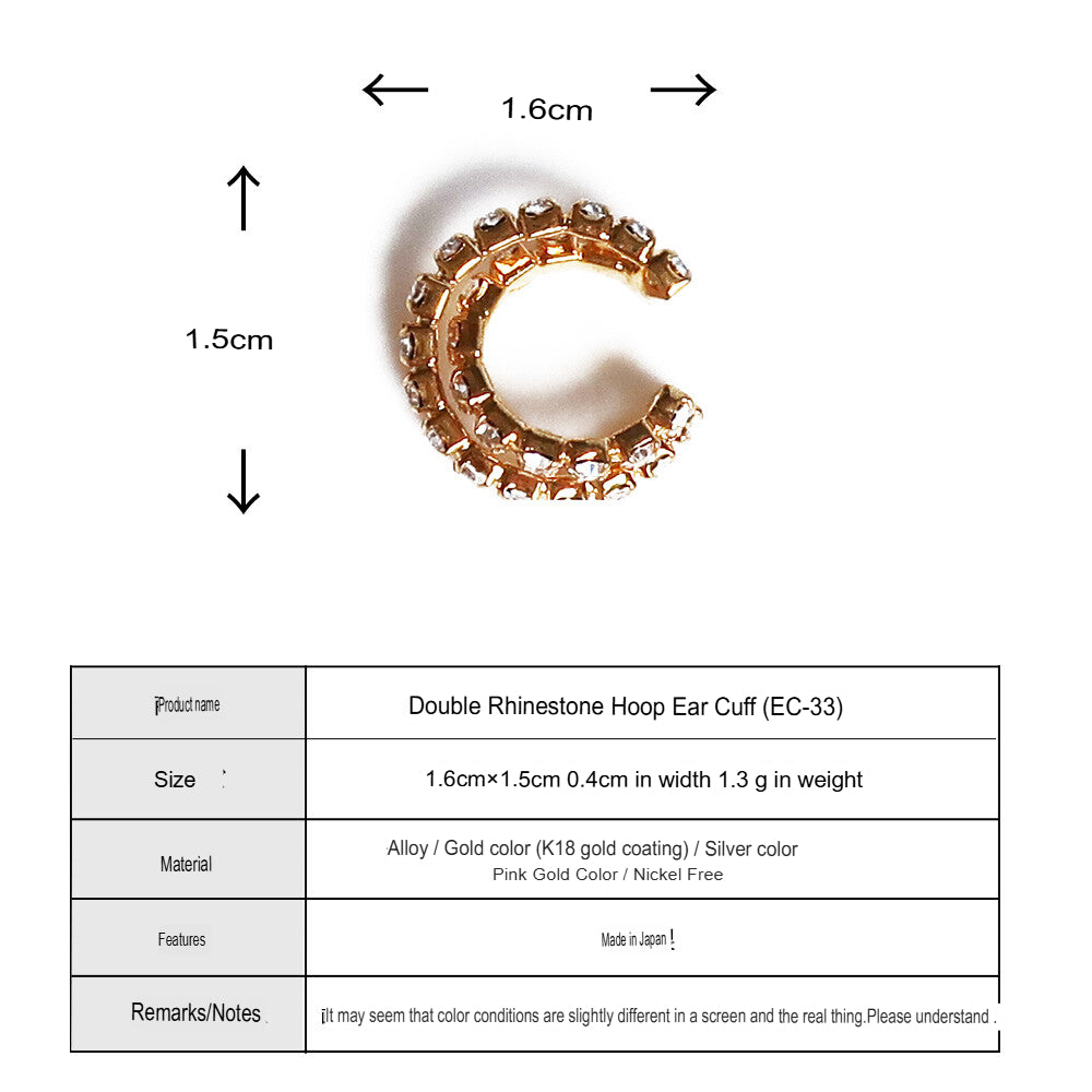 Glamorous double hoop ear cuff