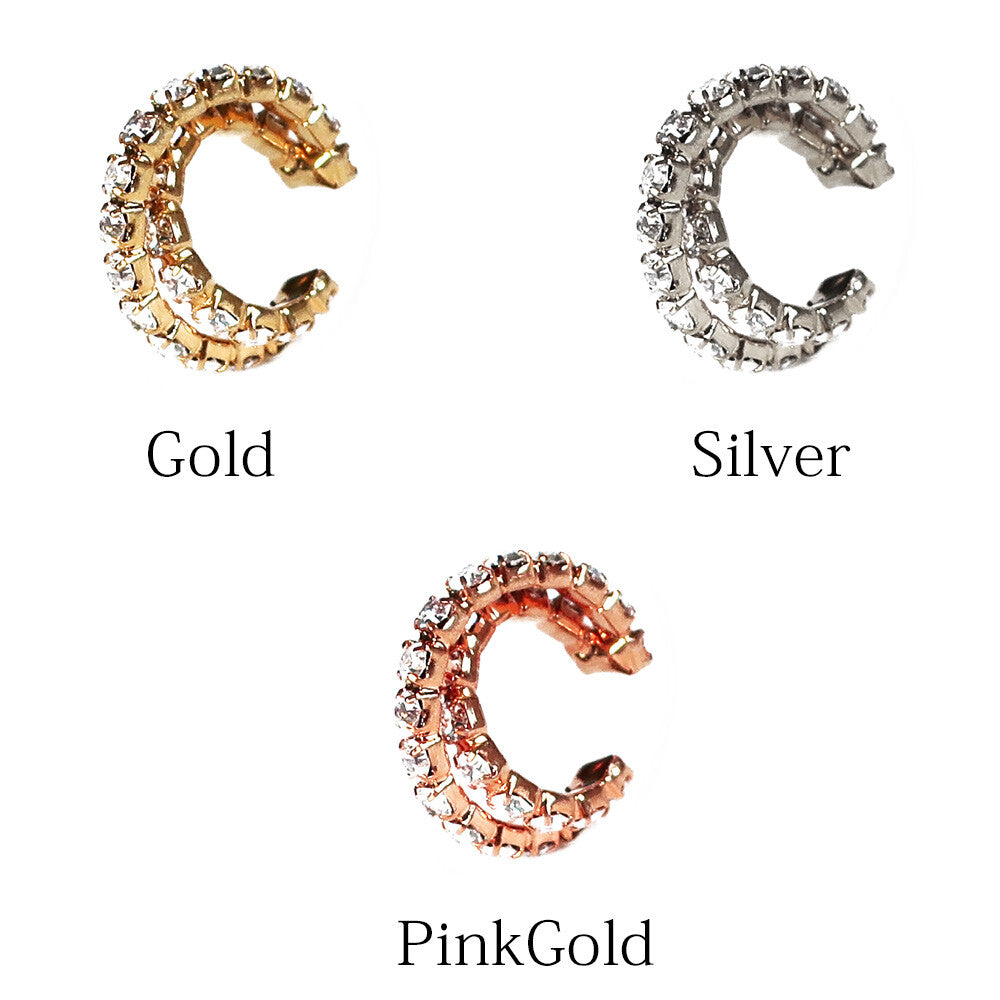 Glamorous double hoop ear cuff
