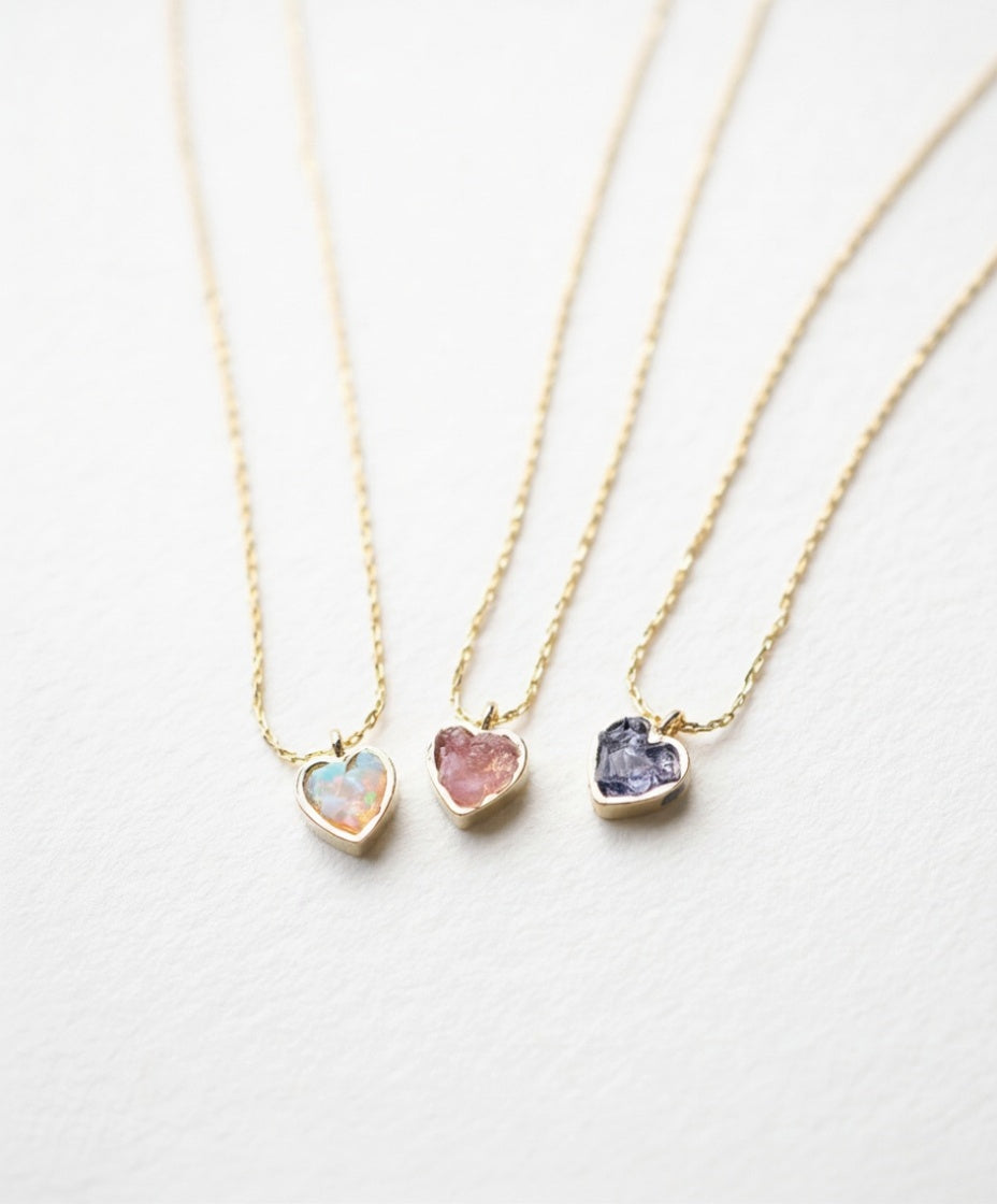 Natural Heart Stone Necklace
