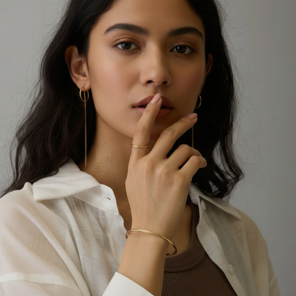 Gold Silver Bangle Bracelet