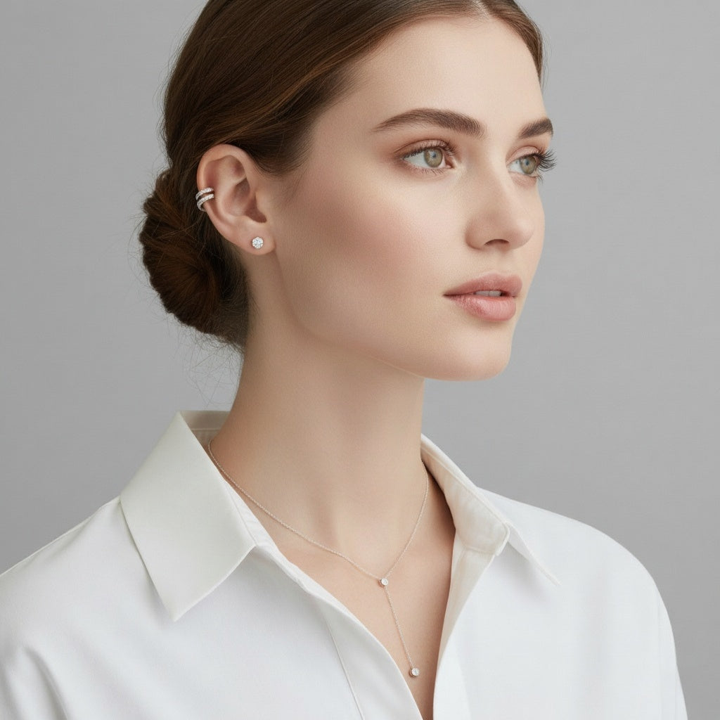Glamorous double hoop ear cuff