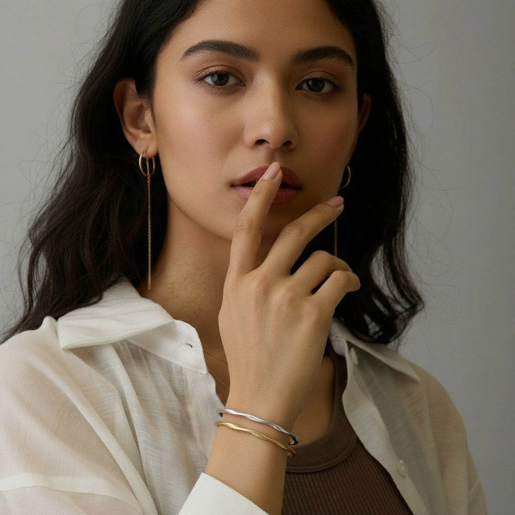 Gold Silver Bangle Bracelet