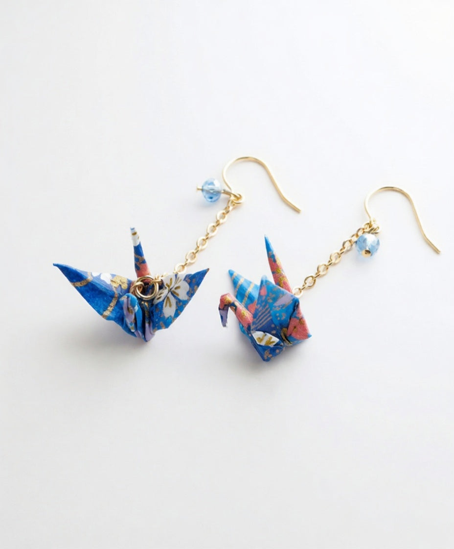 Origami Crane Pierced Earrings