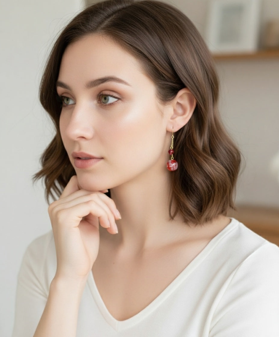Flower-Patterned Earrings