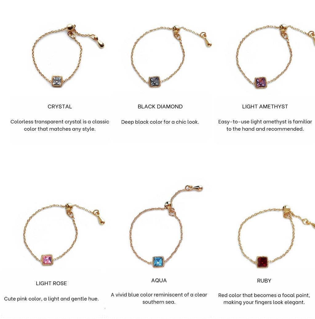 Bijoux stone gold chain ring