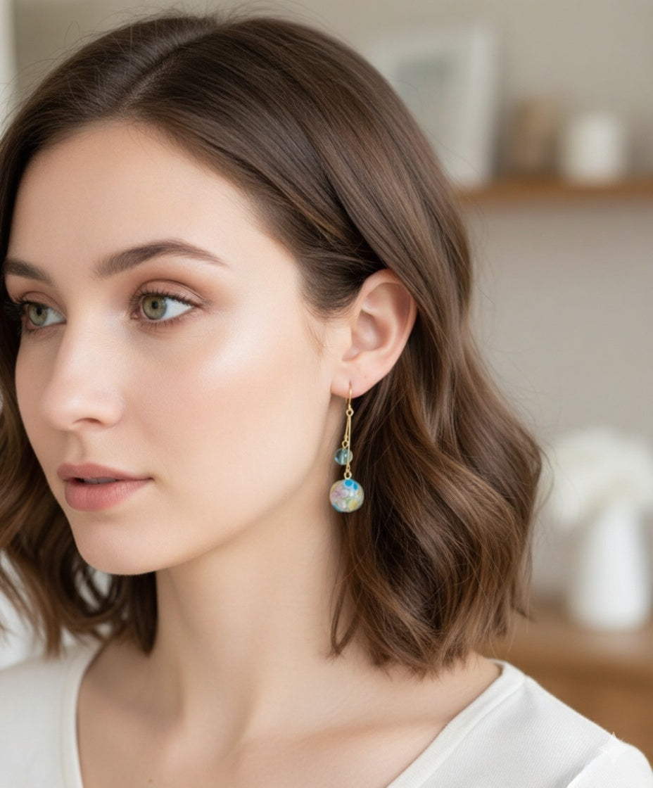 Flower-Patterned Earrings